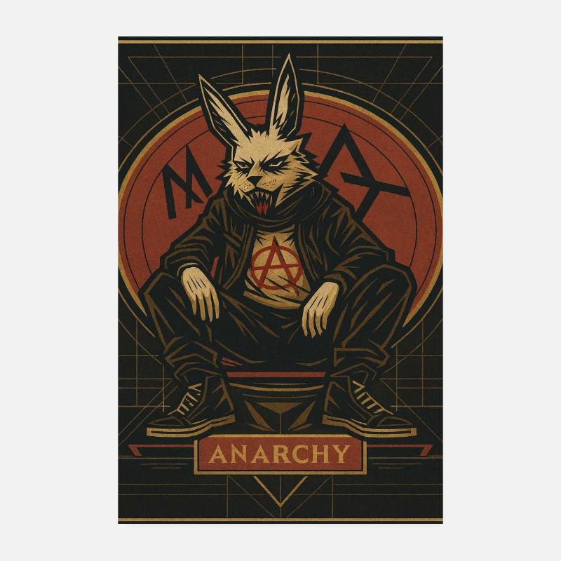 Lapin anarchique dans le style punk Poster 20 x 30 cm