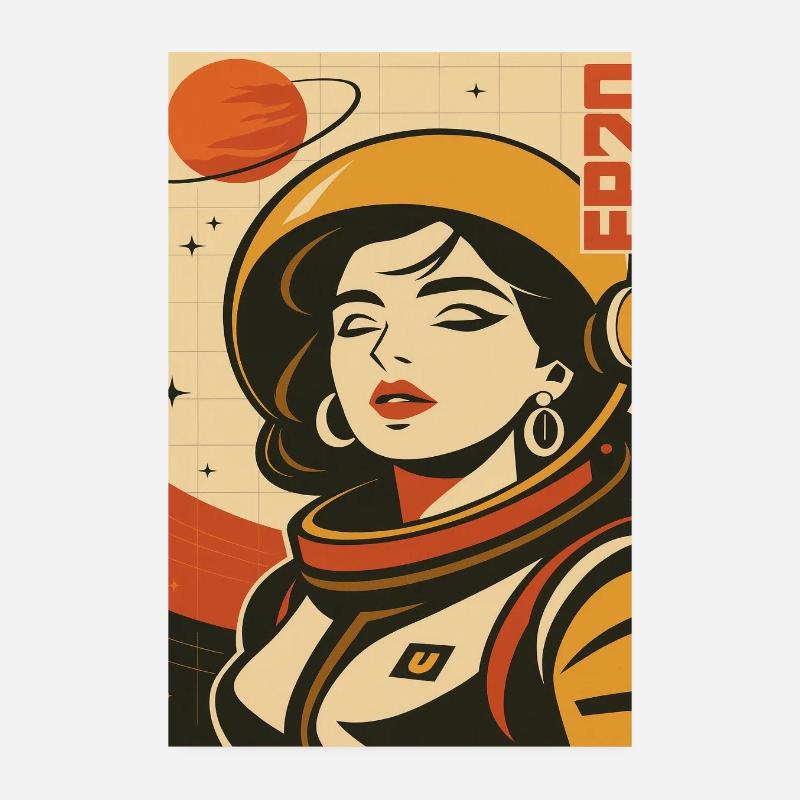 Astronaut Retro Space Comic Poster 20 x 30 cm