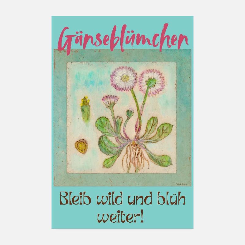Gänseblümchen Wildblumen Print Poster 20x30 cm
