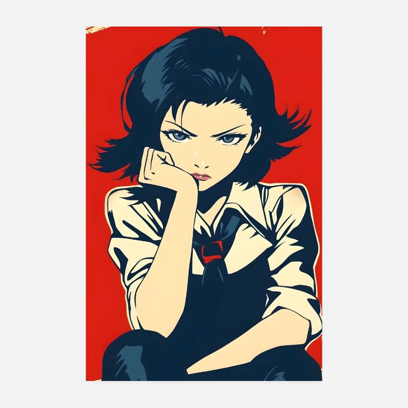 Schuluniform-Mangaheldin Poster 20x30 cm