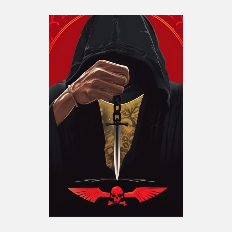 Homme à capuche avec pendule Poster 20 x 30 cm