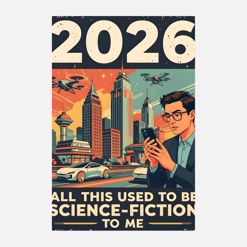 L’année 2026 — ça ressemble à de la science-fiction, n’est-ce pas ? Poster 20 x 30 cm