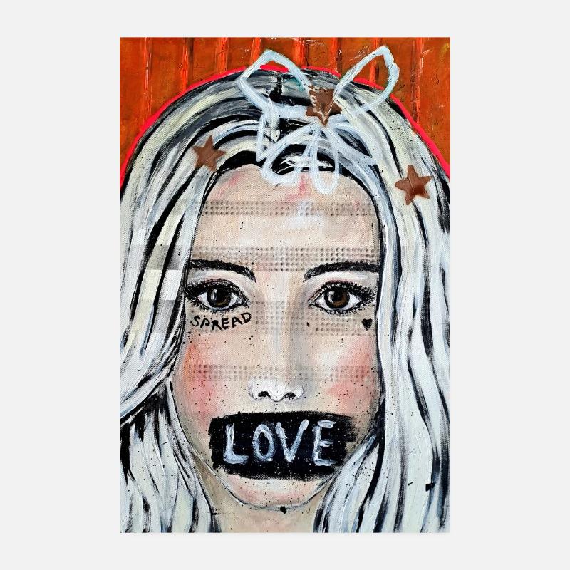 Spread LOVE - Poster 20x30 cm - Weiß