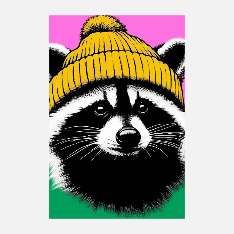 Raccoon Poster 8" x 12" (20x30 cm)