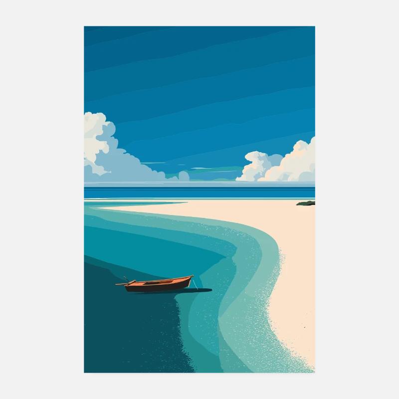 Palmiers de mer de plage Poster 20 x 30 cm