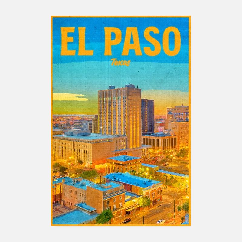 El Paso Skyline Rétro Poster 20 x 30 cm