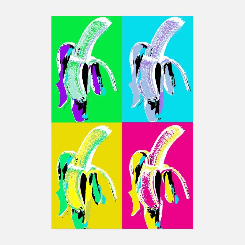 Banana Pop Art Vierfarben Poster 20x30 cm