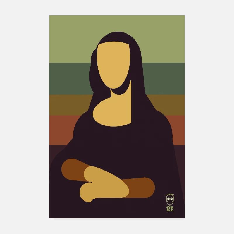 Mona Lisa - Poster 20 x 30 cm - blanc