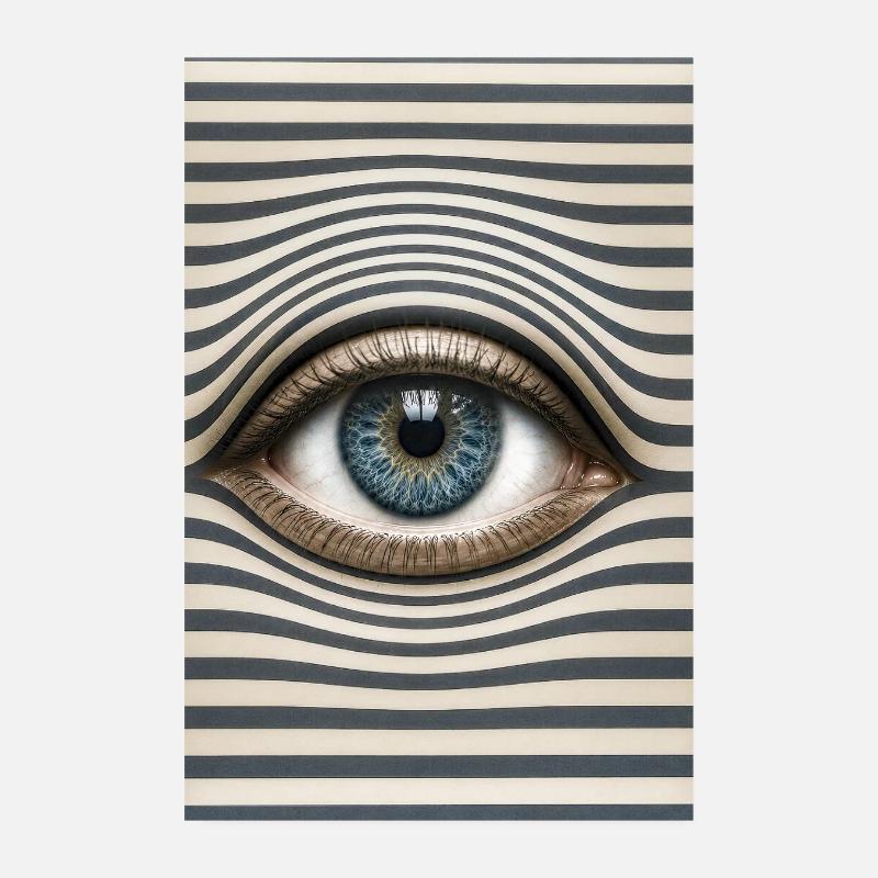 Œil contre des rayures ondulées Poster 20 x 30 cm