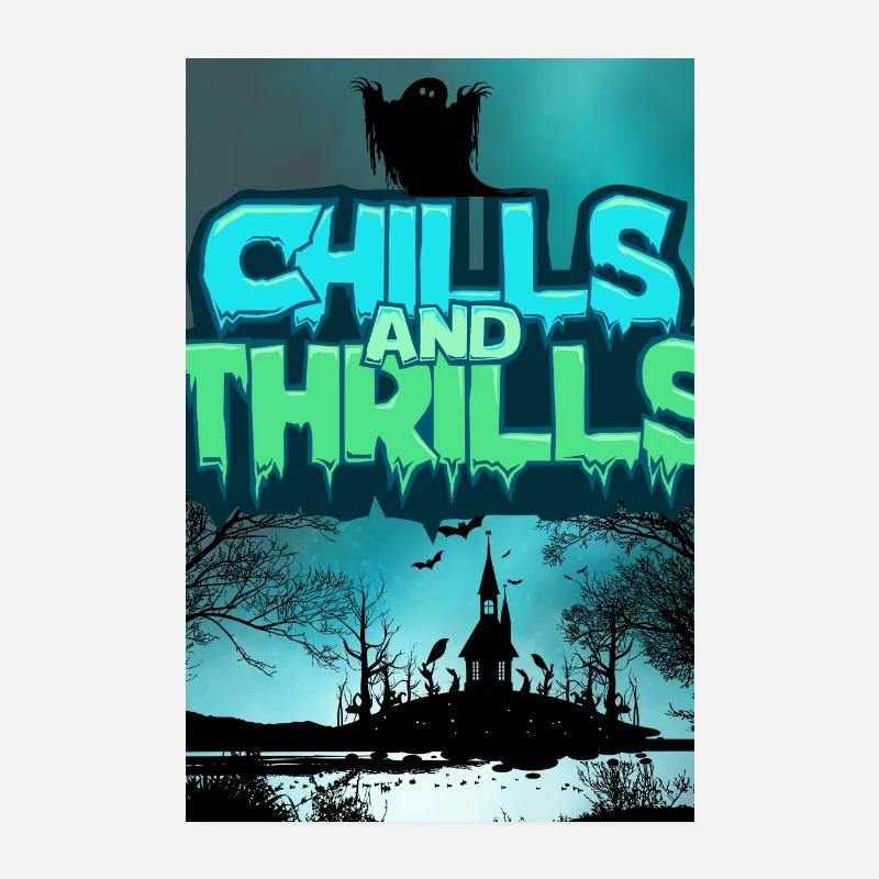 Dark creepy backdrop with lettering Poster 8" x 12" (20x30 cm)