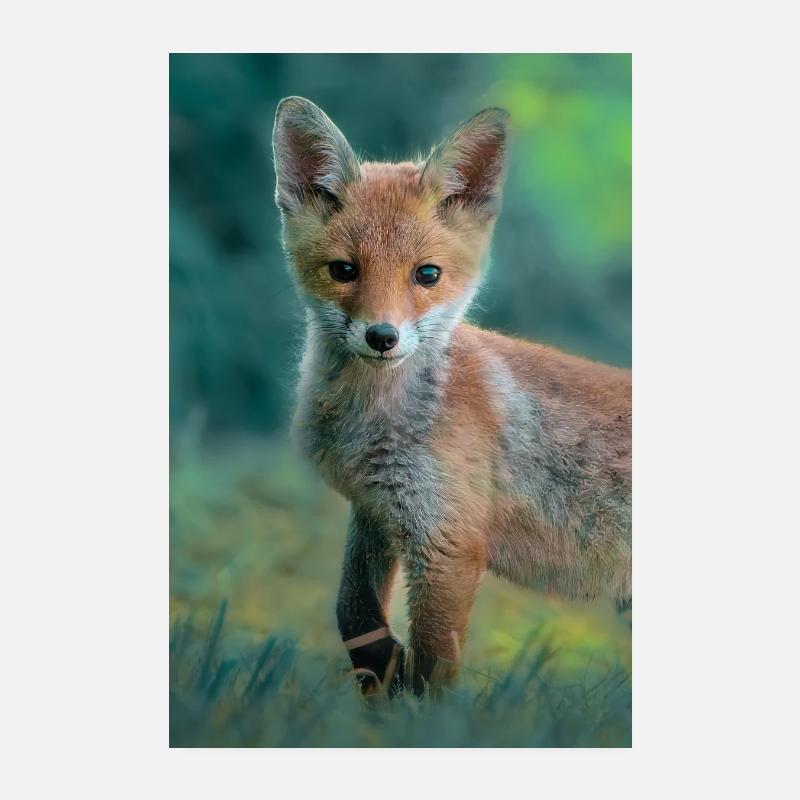 Ung ræv Poster 20x30 cm