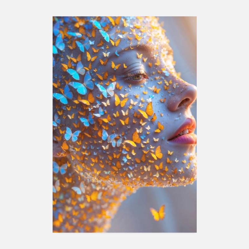 Art du visage de papillon Poster 20 x 30 cm