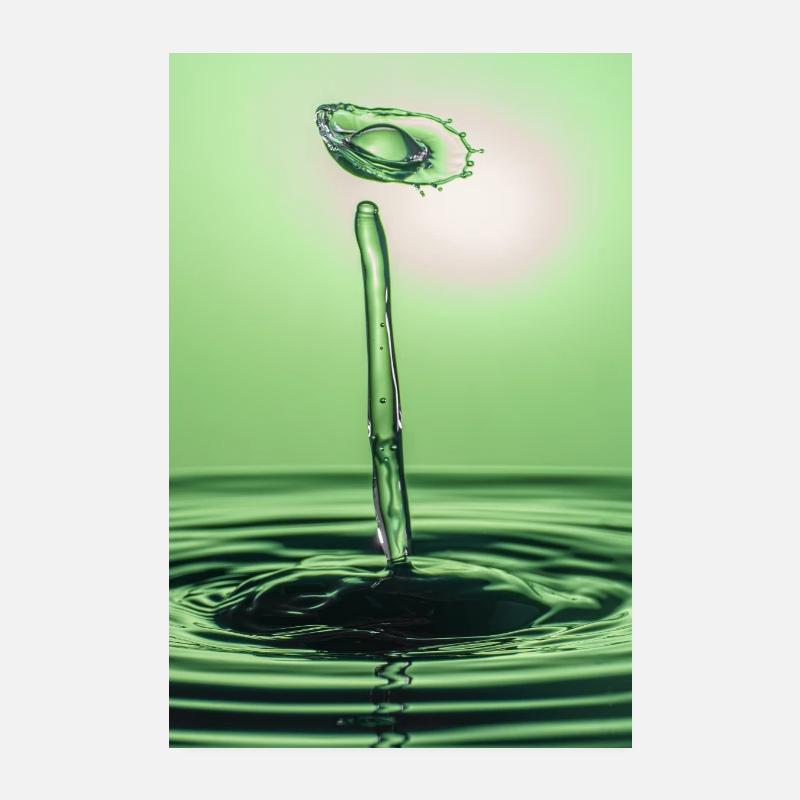 Green Liquid Abstract Poster 8" x 12" (20x30 cm)