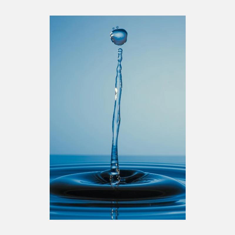 Blue Water Abstract Poster 8" x 12" (20x30 cm)
