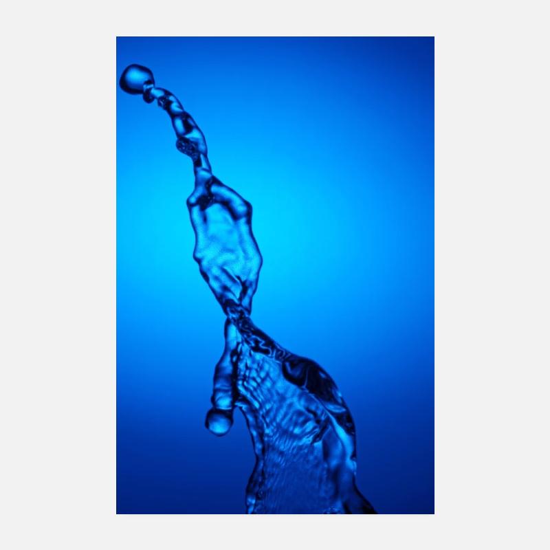 Blue Backlit Water Abstract Poster 8" x 12" (20x30 cm)