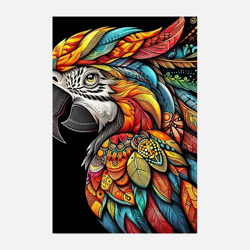 Parrot Macaw Poster 8" x 12" (20x30 cm)