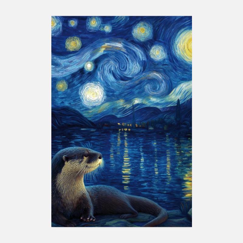 Loutre Van Gogh Poster 20 x 30 cm