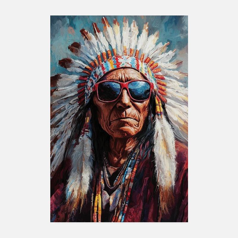 Chef indien avec des lunettes de soleil Poster 20 x 30 cm