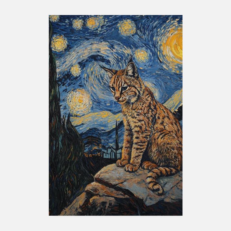 Luchs Van Gogh Style Starry  Poster 20x30 cm