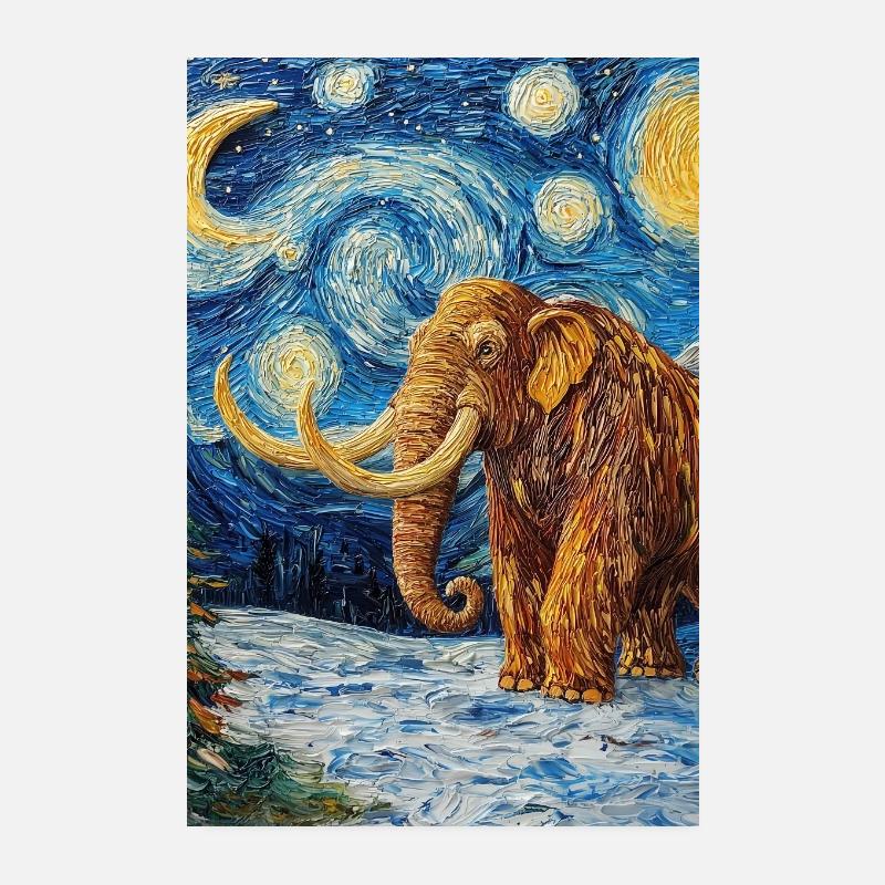 Mammoth Van Gogh Starry Night Poster 8" x 12" (20x30 cm)
