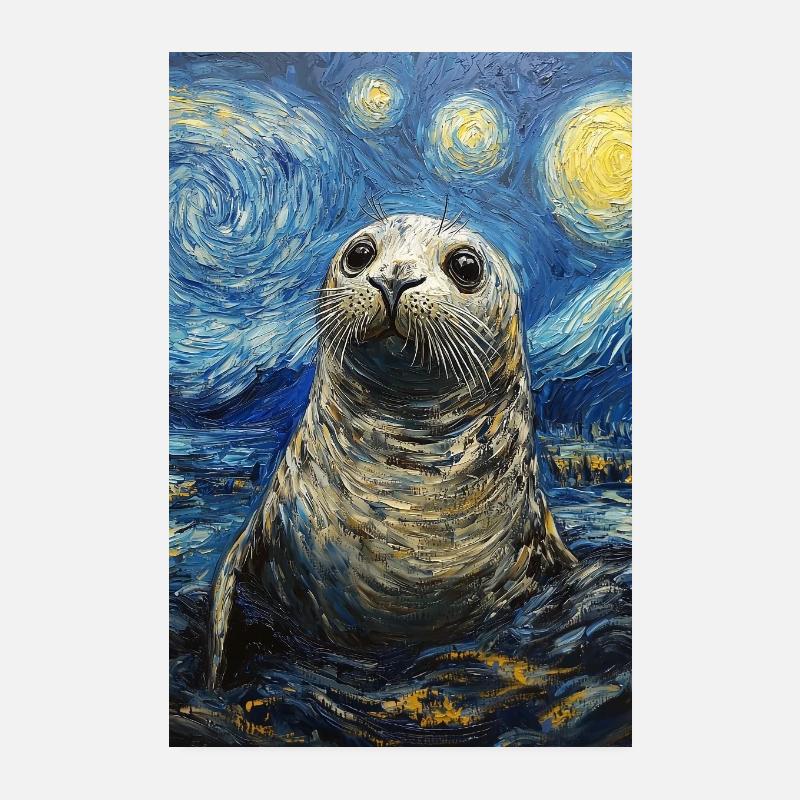 Robbe Van Gogh Style Starry Night Poster 20x30 cm