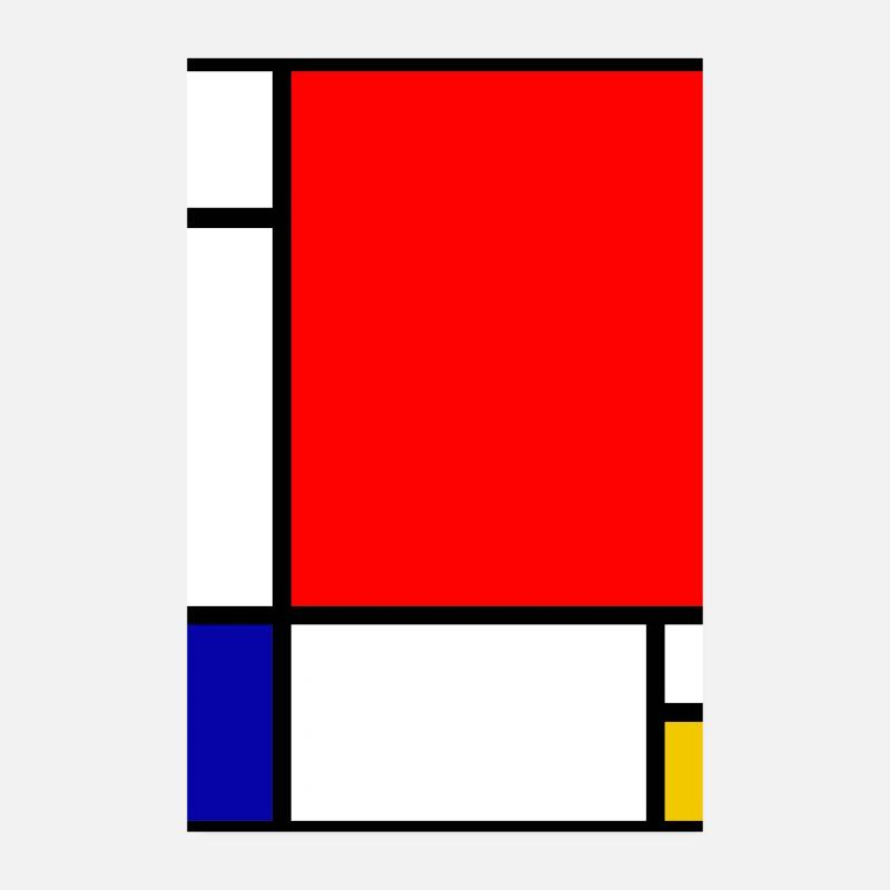 Mondrian 1 - Poster 20x30 cm - Weiß