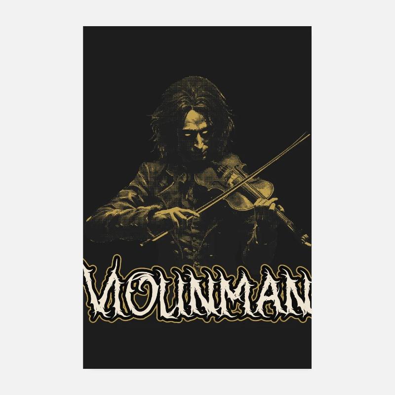 Violinman Dunkle Geigenkraft - Poster 20x30 cm - Weiß