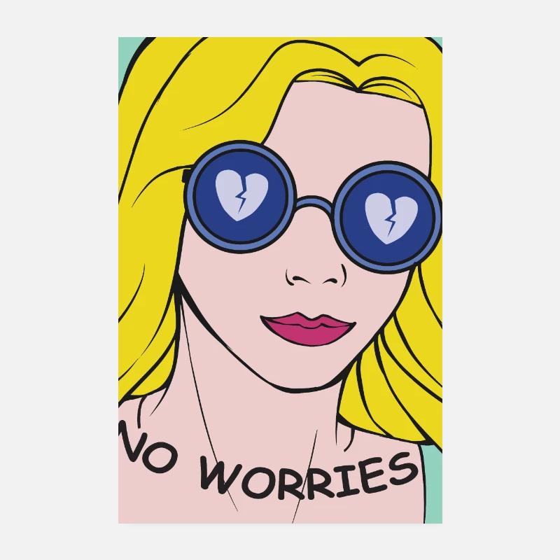 Ne t’inquiète pas, portrait pop art Poster 20 x 30 cm
