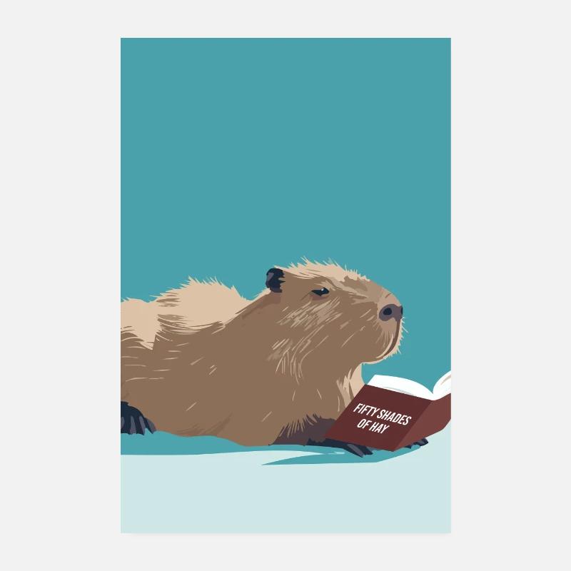 Lecture de capybara – Funny Booktok Design Poster 20 x 30 cm