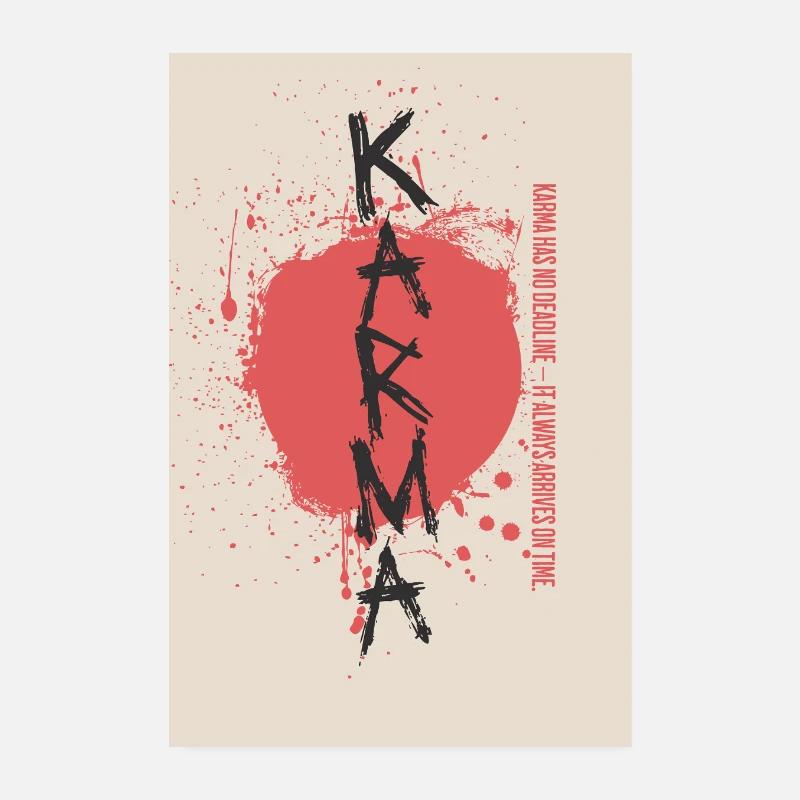 Karma n’a pas de date limite Dictons Chemise Poster 20 x 30 cm