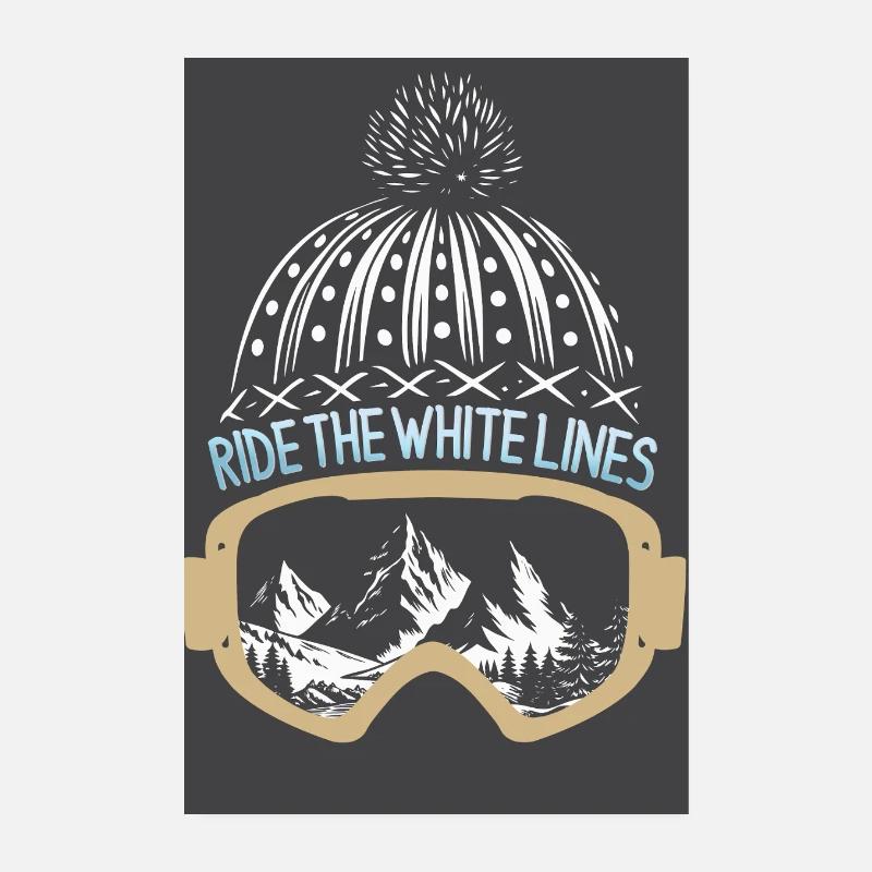 Roulez sur les lignes blanches Poster 20 x 30 cm