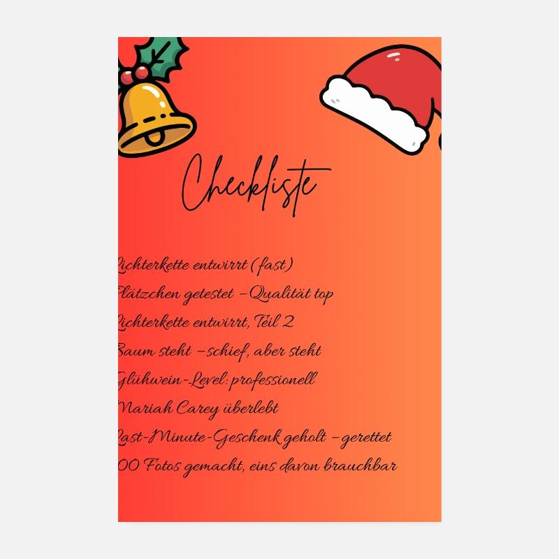 Christmas Checklist Design Poster 8" x 12" (20x30 cm)