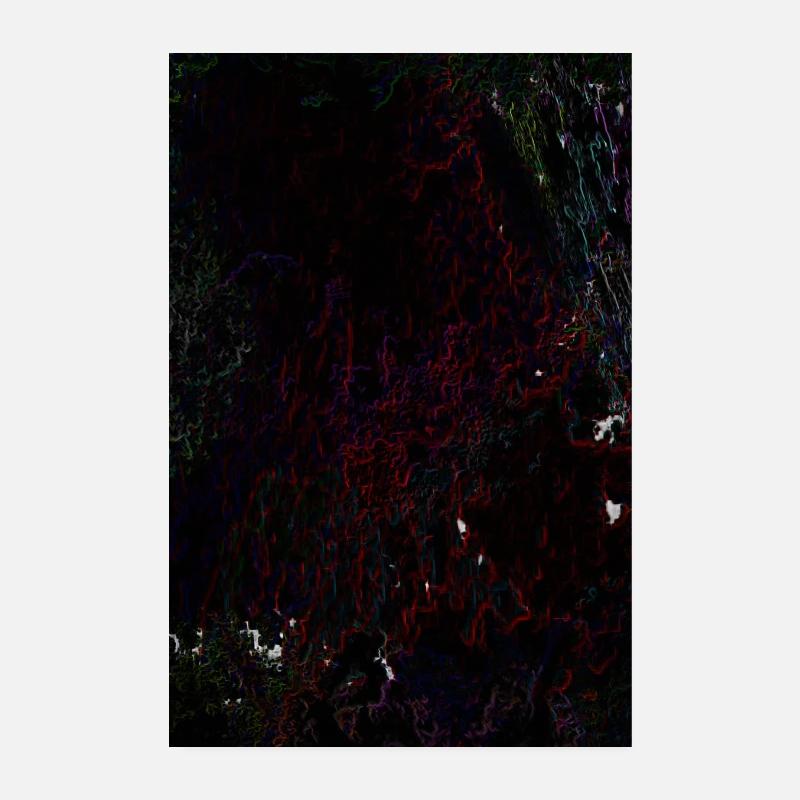 Dark Neon Lines Pattern Poster 8" x 12" (20x30 cm)
