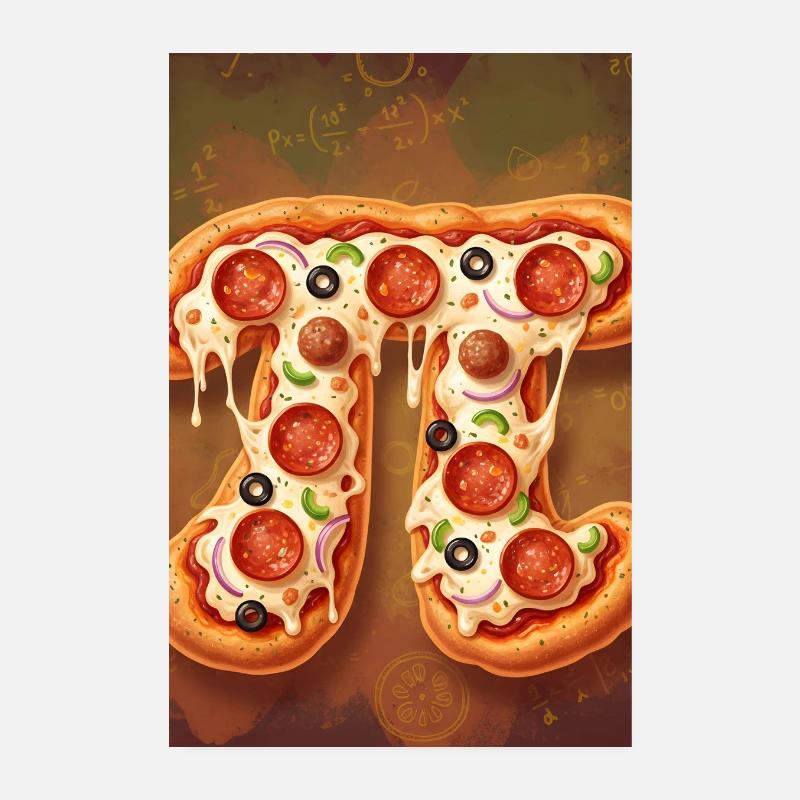 Pizza forme de pi Poster 20 x 30 cm