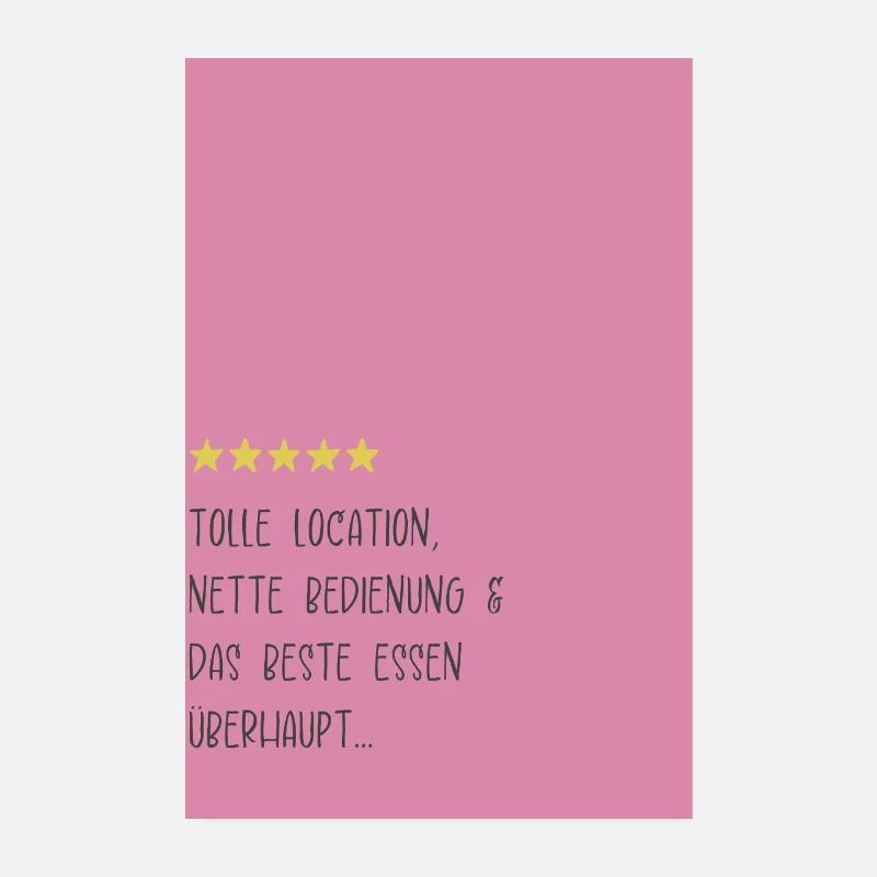 Gutes Essen Spruch Pink Design Poster 20x30 cm