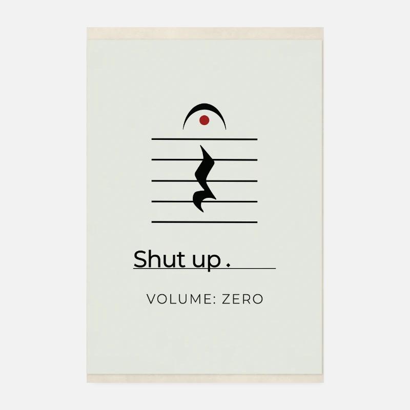 Tais-toi – Volume Zéro Minimaliste Design Poster 20 x 30 cm