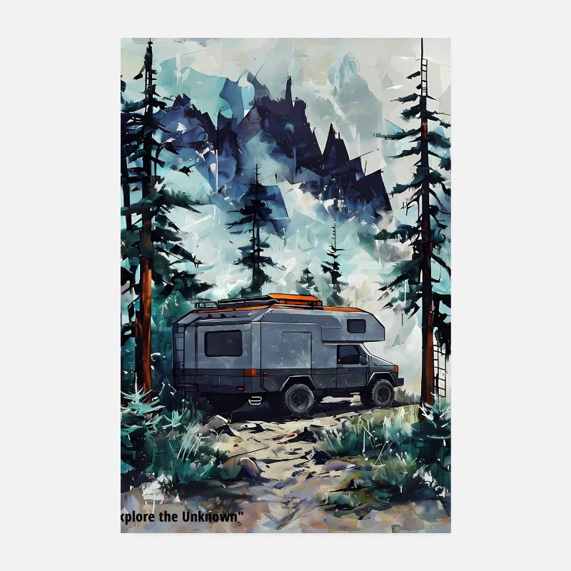 Erkunde den Unknown Forest Camper Poster 20x30 cm