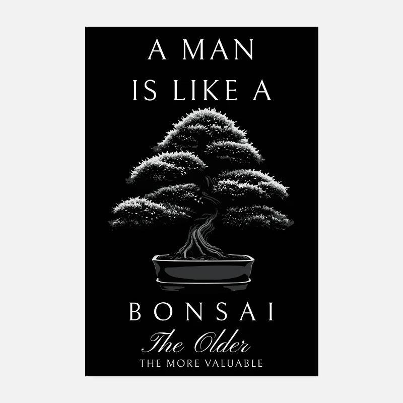 Man like bonsai: Old value Poster 8" x 12" (20x30 cm)