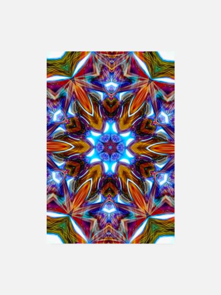 Bunter kaleidoskopische Mandala - Poster 20x30 cm - Weiß - Vorne