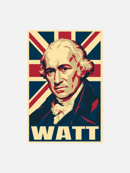 James Watt UK Pop Art - Poster 20x30 cm - Weiß - Vorne