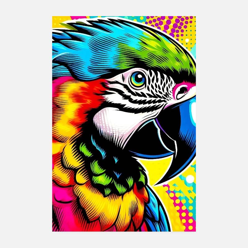 Parrot Pop Art Poster 8" x 12" (20x30 cm)