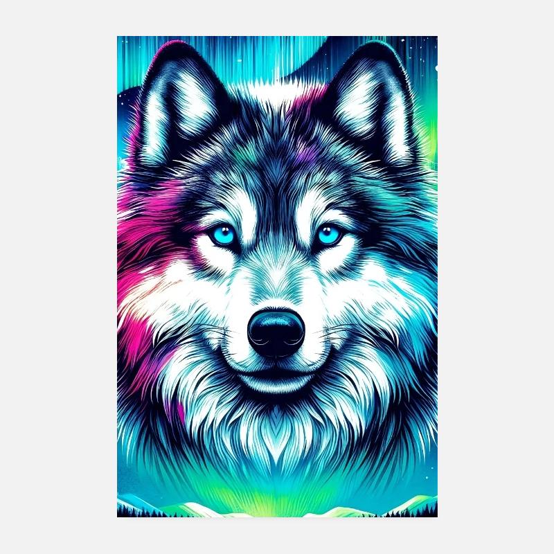 Chien loup husky Poster 20 x 30 cm