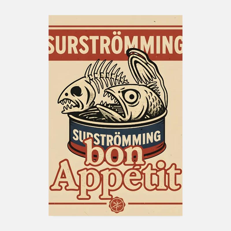 Surströmming Mutprobe Challenge Poster 20x30 cm