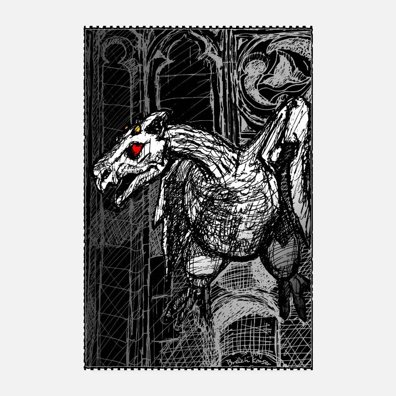 Der Gargoyle - Poster 20x30 cm - Weiß