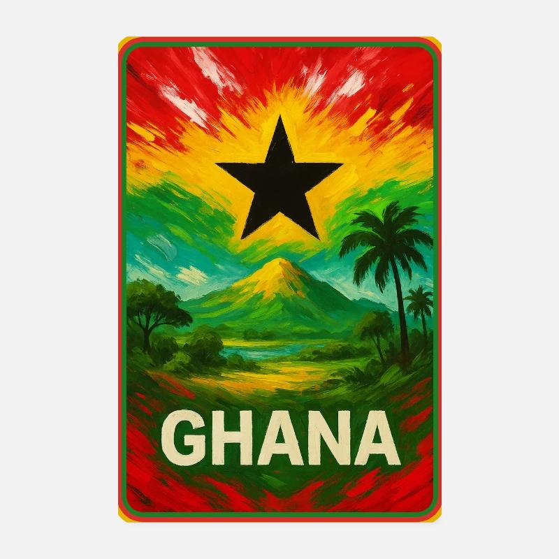 Ghana Pride – Art du style drapeau Poster 20 x 30 cm