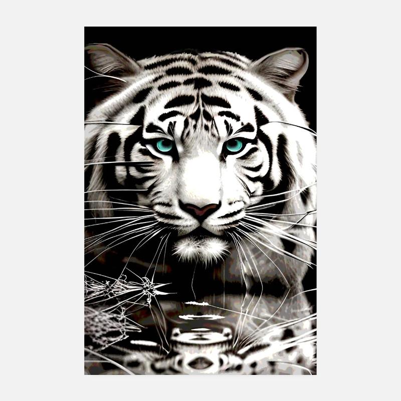 Tigre Blanc Poster 20 x 30 cm