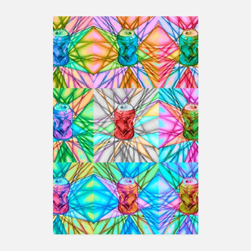 Lebendige Dose und abstraktes Lichtmuster Poster 20x30 cm