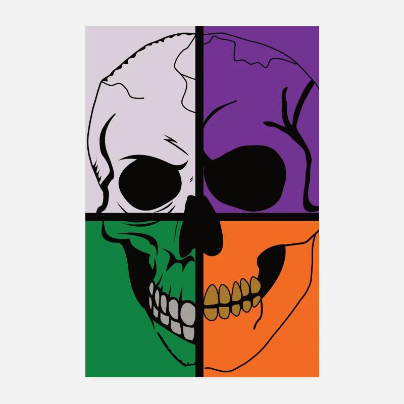 Skeletal Skull Poster 8" x 12" (20x30 cm)