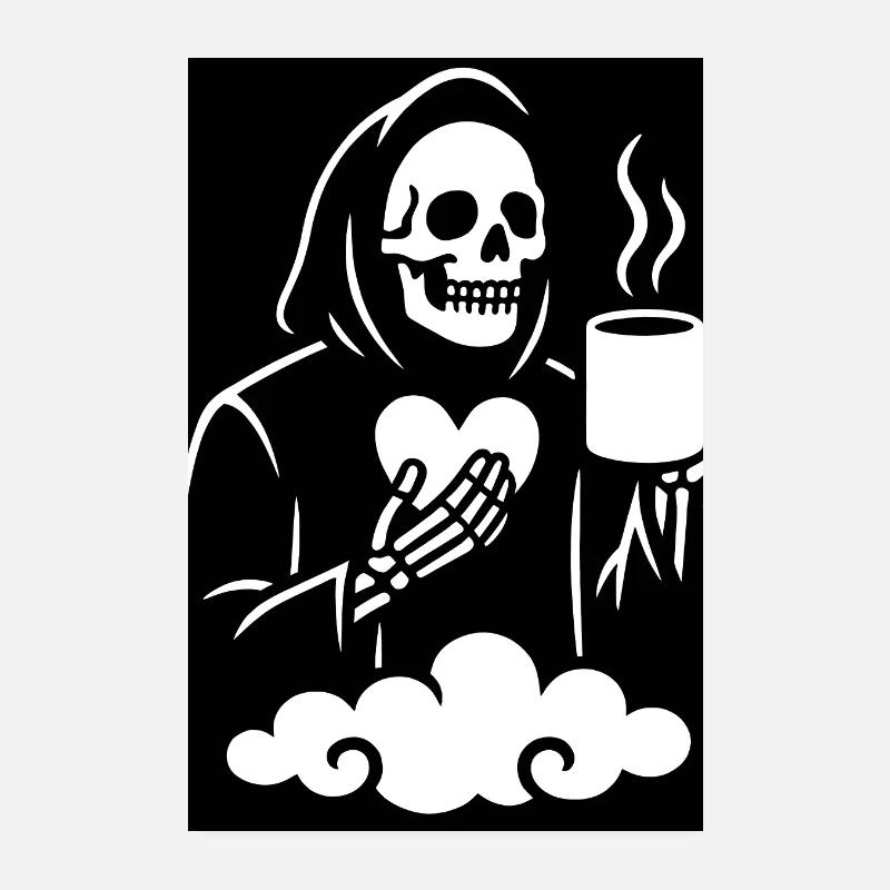 Sensenmann Kaffeetasse Design Poster 20x30 cm