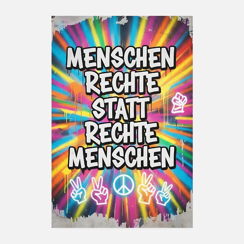 Colorful Graffiti Human Rights Statement Poster 8" x 12" (20x30 cm)